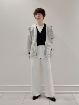 「春コート」｜「アイテム（ブルゾン）」を使った、ささきんさん（レディース・164cm）の春コーディネート