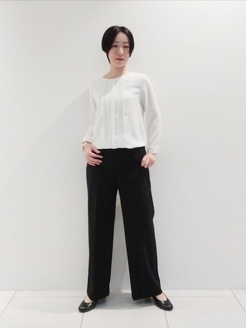 INDIVI ブラウス シャツ 春SALE！「洗える／UVケア」ピンタック