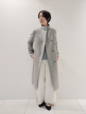 「インディヴィ」｜「アイテム（その他アウター）」を使った、ささきんさん（レディース・164cm）の冬コーディネート