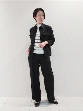 「インディヴィ」｜「アイテム（ブルゾン）」を使った、ささきんさん（レディース・164cm）の春コーディネート