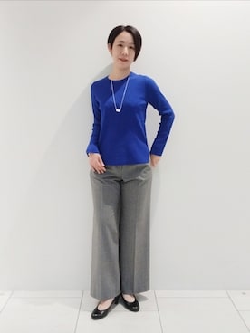 「リブニット」｜「アイテム（その他）」を使った、ささきんさん（レディース・164cm）の秋コーディネート