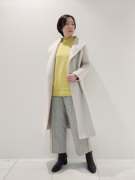「インディヴィ」｜「アイテム（その他アウター）」を使った、ささきんさん（レディース・164cm）の冬コーディネート