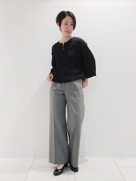 「インディヴィ」｜「アイテム（ブルゾン）」を使った、ささきんさん（レディース・164cm）の秋コーディネート