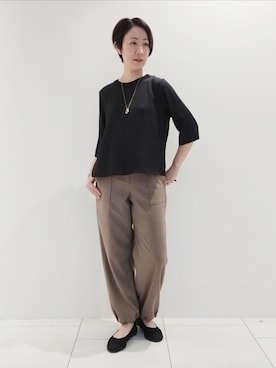 「ワークパンツ」｜「アイテム（その他）」を使った、ささきんさん（レディース・164cm）の秋コーディネート