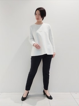 「ぺプラムトップス」｜「アイテム（その他）」を使った、ささきんさん（レディース・164cm）の春コーディネート