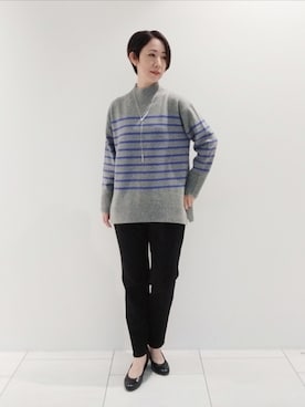 「インディヴィ」｜「アイテム（アクセサリー）」を使った、ささきんさん（レディース・164cm）の秋コーディネート