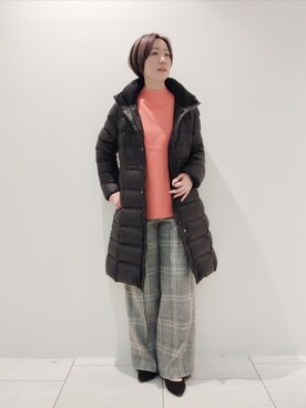 「インディヴィ」｜「アイテム（ダウンジャケット/コート）」を使った、ささきんさん（レディース・164cm）の冬コーディネート
