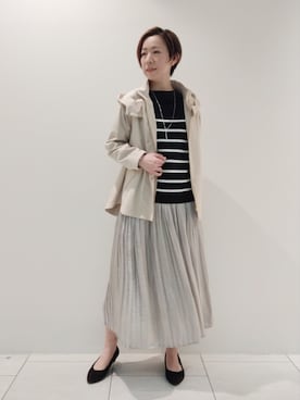 「インディヴィ」｜「アイテム（ブルゾン）」を使った、ささきんさん（レディース・164cm）の冬コーディネート
