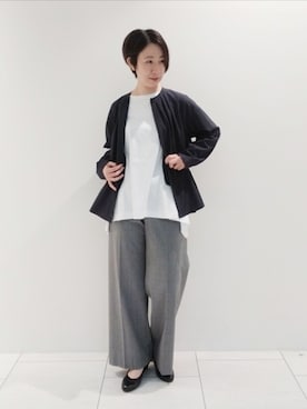 「インディヴィ」｜「アイテム（ブルゾン）」を使った、ささきんさん（レディース・164cm）の秋コーディネート