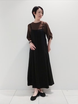 「インディヴィ」｜「アイテム（ワンピース）」を使った、ささきんさん（レディース・164cm）の夏コーディネート