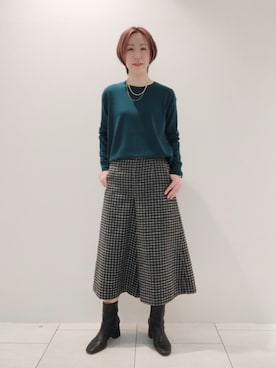 「スカーチョ」｜「アイテム（その他）」を使った、ささきんさん（レディース・164cm）の冬コーディネート