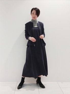 「インディヴィ」｜「アイテム（ワンピース）」を使った、ささきんさん（レディース・164cm）の秋コーディネート