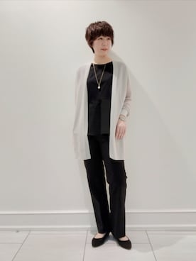 「アイテム（スーツパンツ）」を使った、ささきんさん（レディース・164cm）の春コーディネート
