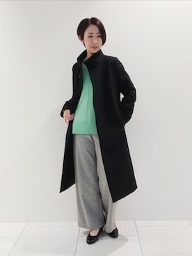 「インディヴィ」｜「アイテム（その他アウター）」を使った、ささきんさん（レディース・164cm）の秋コーディネート