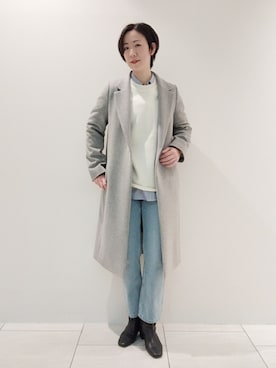 「マイベストコーデ2023」｜「アイテム（チェスターコート）」を使った、ささきんさん（レディース・164cm）の冬コーディネート