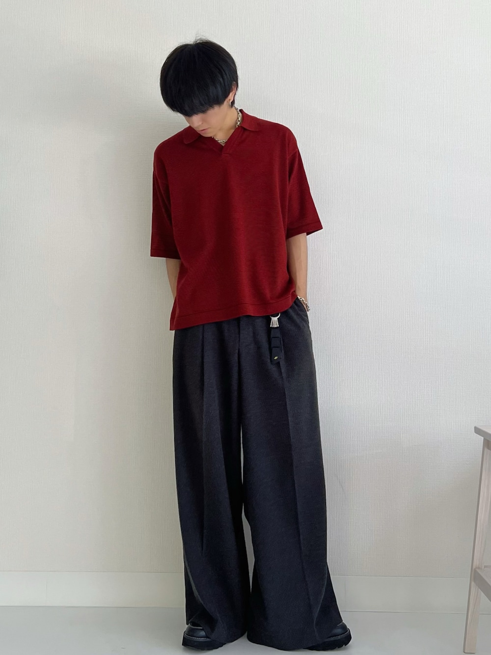 PIN BORDER KNIT POLOを使った人気ファッションコーディネート - WEAR