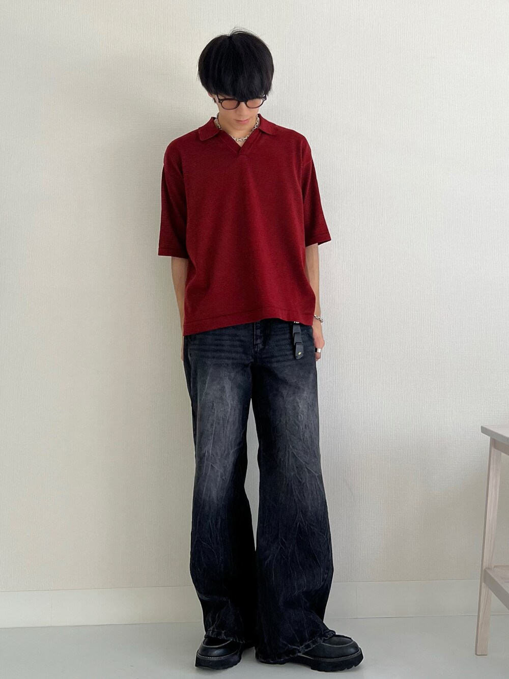 【新品・未開封】WYM LIDNM PIN BORDER KNIT POLO 赤 新品・完売品】 PIN BORDER KNIT POLO レッド サイズM - メルカリ