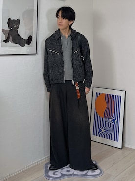 「WYM LIDNM（ウィム バイ リドム）のアイテム（ブルゾン）」を使った、kotaさん（メンズ・176cm）の春コーディネート