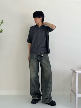 「アイテム（キーケース/キーアクセサリー、ブラック系）」を使った、kotaさん（メンズ・175cm）の夏コーディネート