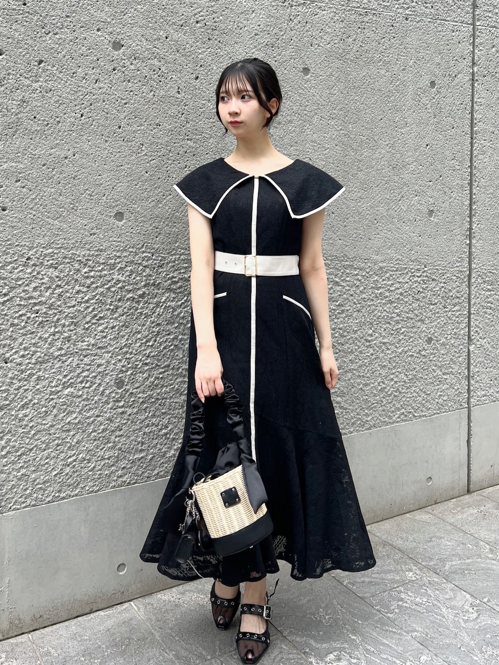 ほんのり透けるラッフルトップス×チェック柄 スカパンがまさに旬