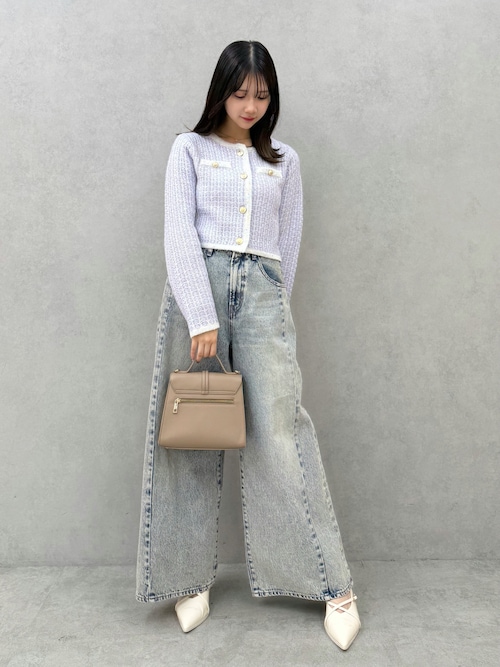 【人気アイテム】dazzlin レイヤードワイドデニムパンツ dazzlin レイヤードワイドデニムパンツ 0225124003|apricot