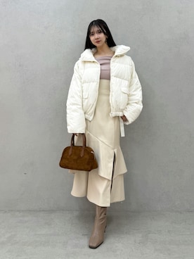 「アイテム（ダウンジャケット/コート）」を使った、aikaさん（レディース・156cm）の秋コーディネート