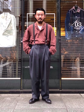 「アイテム（メガネ）」を使った、tasukugotoさん（メンズ・165cm）の春コーディネート