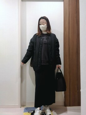 「tiptop（ティップトップ）のアイテム（ノーカラージャケット）」を使った、Kappeさん（レディース・158cm）の秋コーディネート