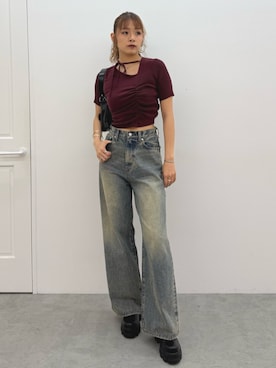 「EMODA（エモダ）のアイテム（アクセサリー）」を使った、菅谷レイナさん（レディース・168cm）の夏コーディネート