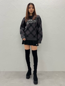 「スカートコーデ」｜菅谷レイナさん（レディース・168cm）の冬コーディネート