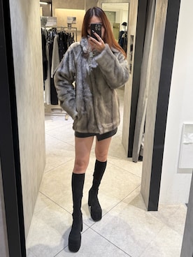 「厚底ブーツ」｜「アイテム（その他アウター）」を使った、菅谷レイナさん（レディース・168cm）の秋コーディネート