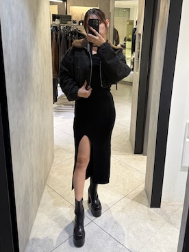 「EMODA（エモダ）のアイテム（ワンピース）」を使った、菅谷レイナさん（レディース・168cm）の秋コーディネート