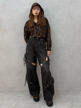 「EMODA（エモダ）のアイテム（アクセサリー）」を使った、菅谷レイナさん（レディース・168cm）の夏コーディネート