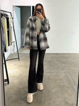 菅谷レイナさん（レディース・168cm）の冬コーディネート