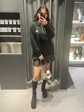 「EMODA」｜「アイテム（ワンピース/ドレス）」を使った、菅谷レイナさん（レディース・168cm）の秋コーディネート
