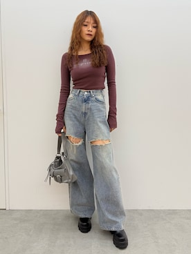 「EMODA（エモダ）のアイテム（アクセサリー）」を使った、菅谷レイナさん（レディース・168cm）の夏コーディネート