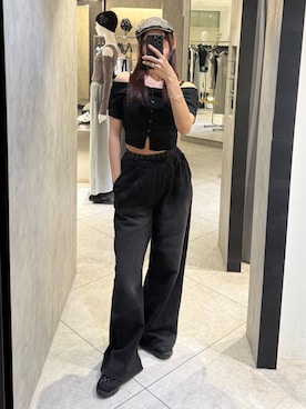 「EMODA（エモダ）のアイテム（パンツ）」を使った、菅谷レイナさん（レディース・168cm）の春コーディネート