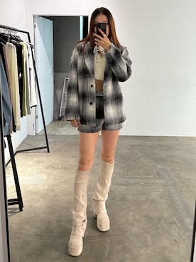 菅谷レイナさん（レディース・168cm）の冬コーディネート