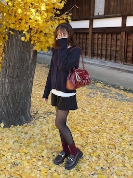 「アイテム（カチューシャ）」を使った、Marinさん（レディース・156cm）の冬コーディネート