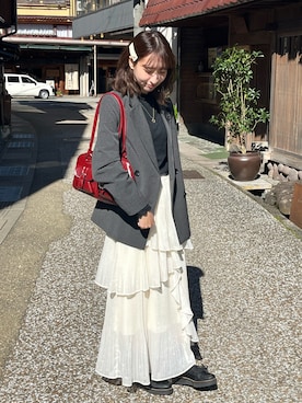 「earth music&ecology（アースミュージックアンドエコロジー）のアイテム」を使った、Marinさん（レディース・156cm）の秋コーディネート