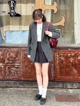 「アイテム（レッグウェア）」を使った、Reikaさん（レディース・156cm）の秋コーディネート