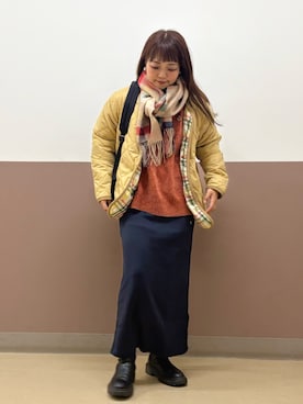 「アイテム（ノーカラージャケット）」を使った、アーノルドパーマー＠イオンレイクタウン店さん（骨格ストレート・レディース・152cm）の秋コーディネート