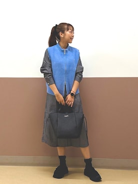 「アイテム（シャツワンピース）」を使った、アーノルドパーマー＠イオンレイクタウン店さん（レディース・152cm）の秋コーディネート