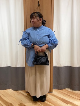 「Samansa Mos2 blue（サマンサモスモスブルー）のアイテム（スカート）」を使った、ハマノさん（骨格ストレート・レディース・154cm）の秋コーディネート