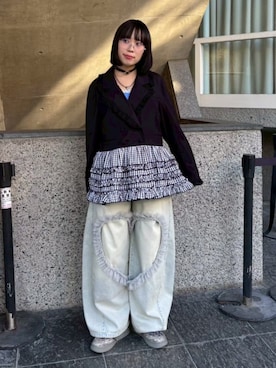 「Candy Stripper（キャンディストリッパー）のアイテム（トップス）」を使った、CandyStripper_hotoriさん（レディース・160cm）の春コーディネート