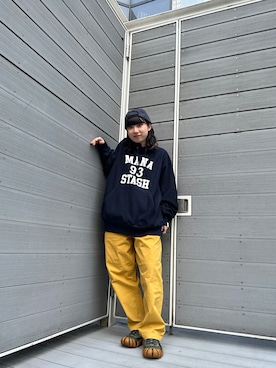 「MANASTASH（マナスタッシュ）のアイテム（帽子）」を使った、コト星さん（レディース・156cm）の秋コーディネート