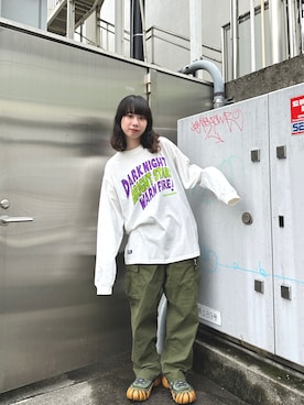 「MANASTASH（マナスタッシュ）のアイテム」を使った、コト星さん（レディース・156cm）の夏コーディネート