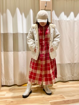 「ぽっちゃりコーデ」｜「アイテム（ブルゾン）」を使った、ユキハミさん（レディース・151cm）の冬コーディネート