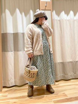 「Samansa Mos2（サマンサ モスモス）のアイテム（ブーツ）」を使った、ユキハミさん（レディース・151cm）の冬コーディネート