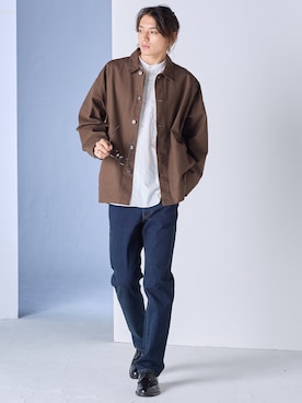 「アイテム（トップス）」を使った、nissen Mens Modelsさん（メンズ・185cm）の冬コーディネート